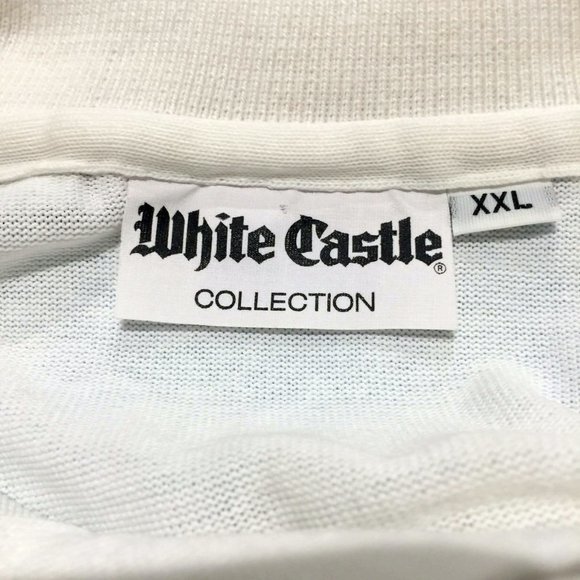 NOS Vintage WHITE CASTLE Burger Diner Rugby Polo Shirt 2XL Union Made In The USA - Picture 2 of 10